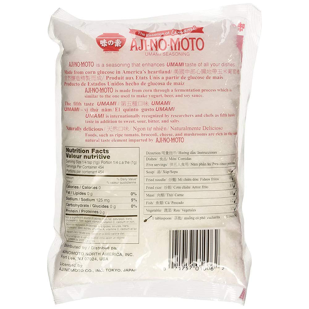Ajinomoto Umami Seasoning crystals close-up for rich soups and sauces