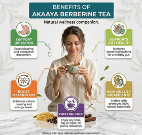 Cup of AKAAYA Berberine Tea ready in minutes for a relaxing break
