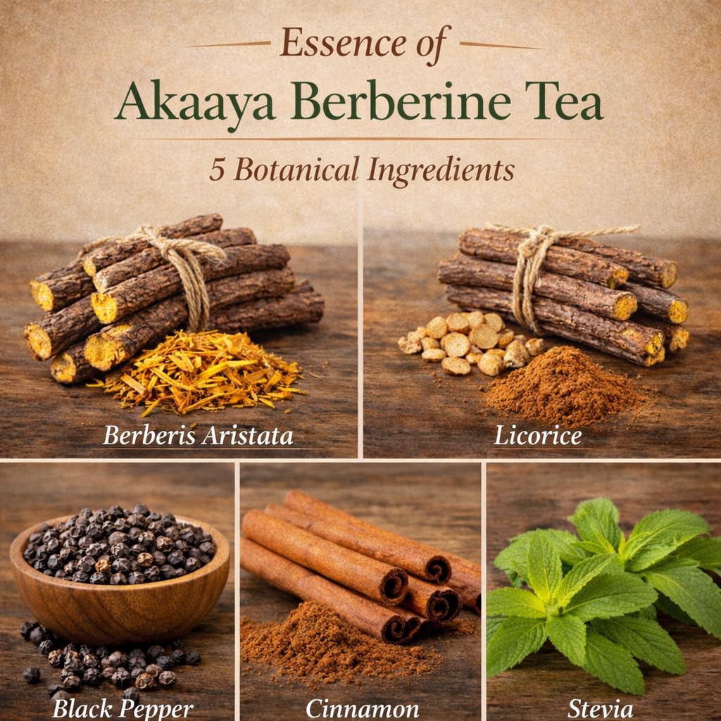 AKAAYA Berberine Tea sachets steep to release bold herbal flavors