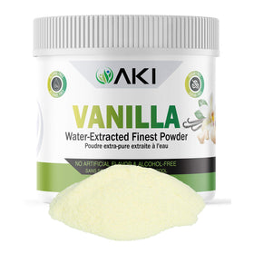 AKI Organic vanilla powder jar ready for baking and flavoring