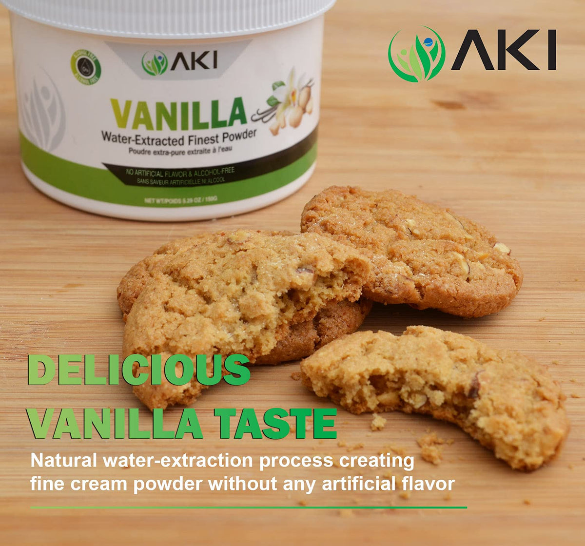 Vanilla powder for baking bowl with ingredients nearby