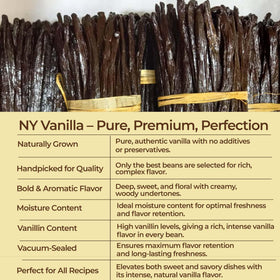 Cured Akshit vanilla beans with 33% moisture for pliability