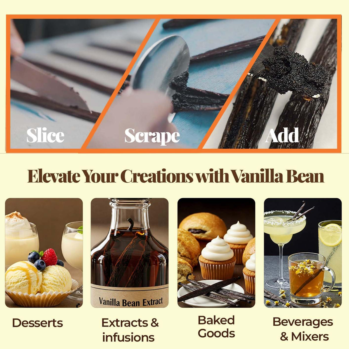 Open Akshit vanilla bean pods ideal for infusion and steeping