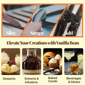 Open Akshit vanilla bean pods ideal for infusion and steeping