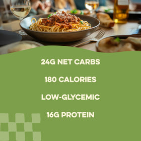 Al Dente Carba-Nada Fusilli served on plate reveals satisfying texture and flavor.