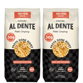 AL DENTE Protein Pasta Egg Fettuccine packaging change shows new look while preserving taste