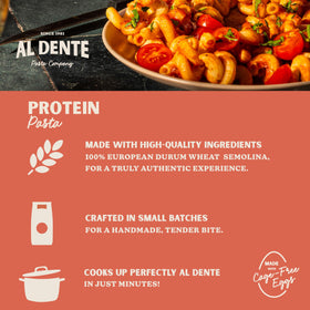 High protein durum wheat semolina creates substantial bites