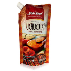 AlaCena Rocoto Uchucuta jar close-up shows vivid red color for dipping
