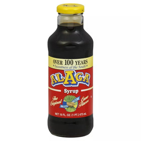 Alaga Syrup bottle close-up emphasizing classic cane flavor for breakfast