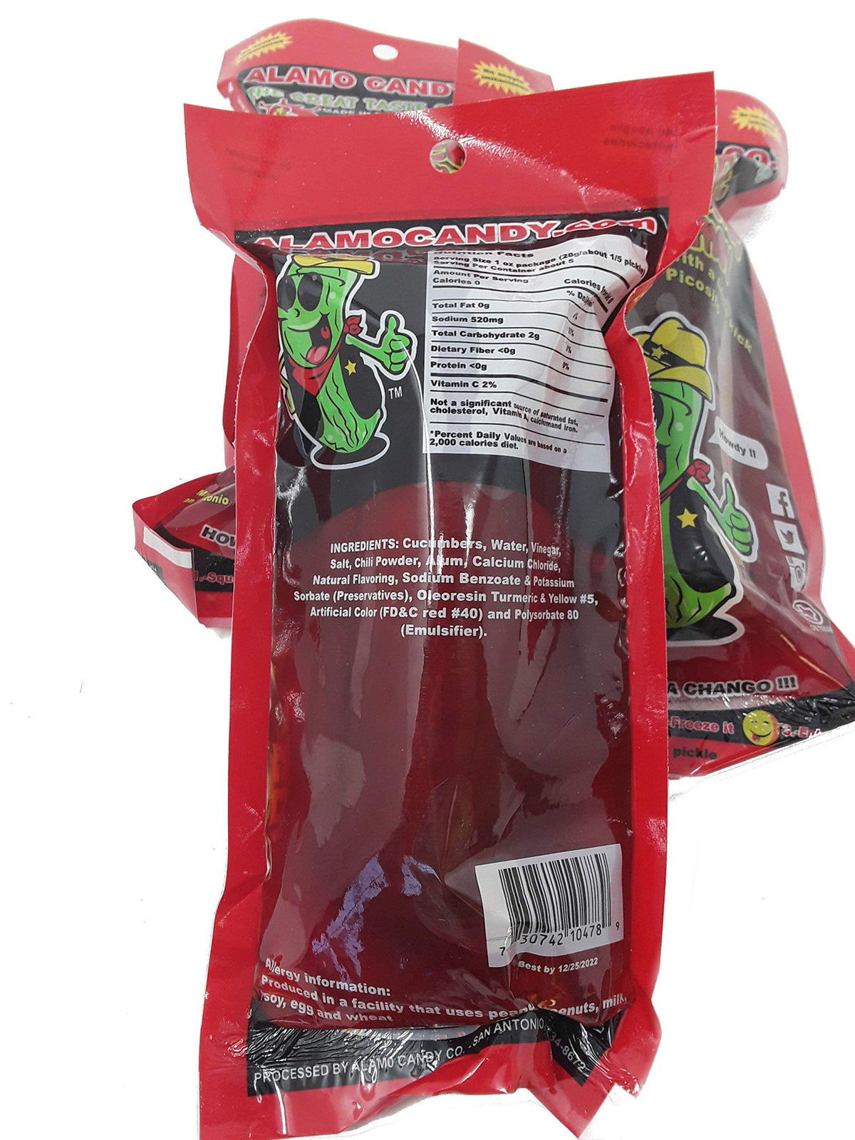 Alamo Candy pickles individually wrapped for portable snacking