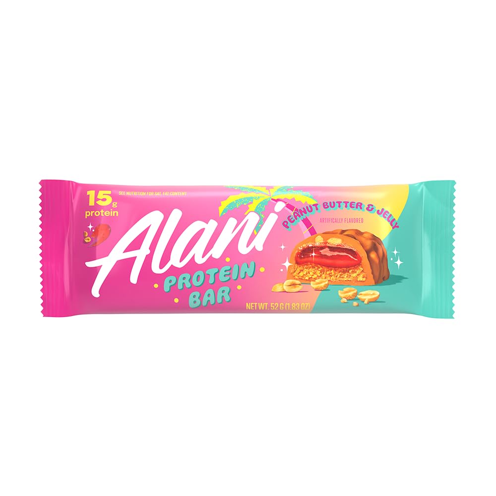 Athlete holds an Alani Nu bar during a workout.