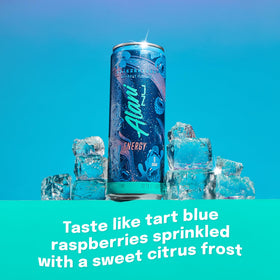 Alani Nu Breezeberry label shows vegan and gluten-free icons.