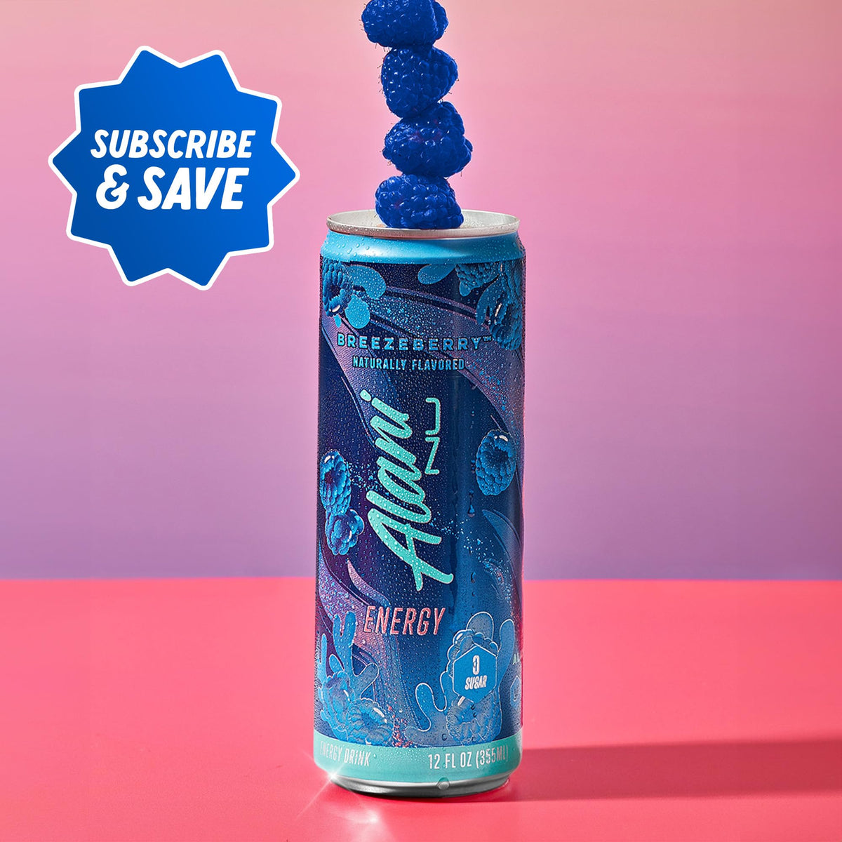 Alani Nu Breezeberry on-the-go can beside gym gear for active routines.