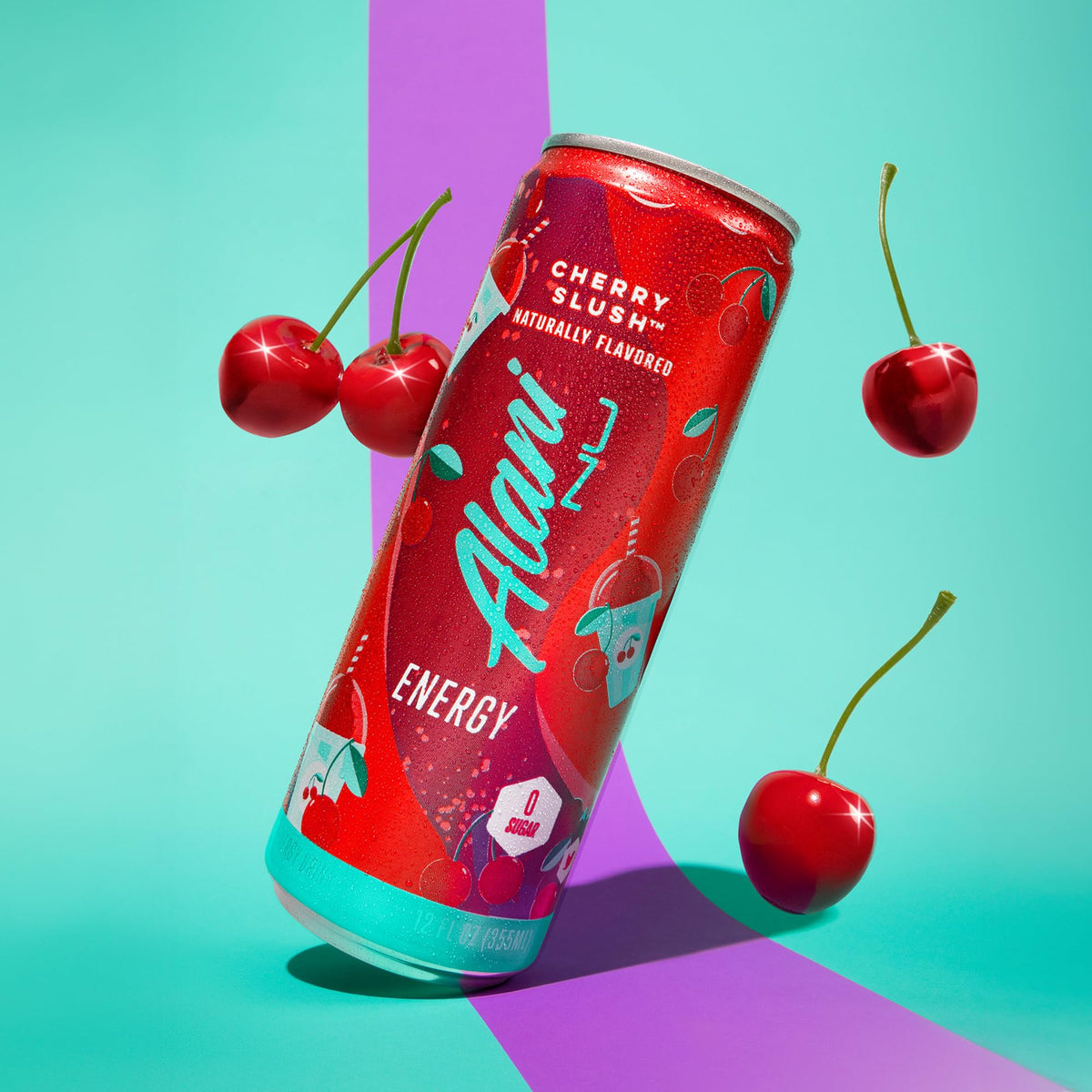 Alani Nu Cherry Slush 24-pack display for home or gym