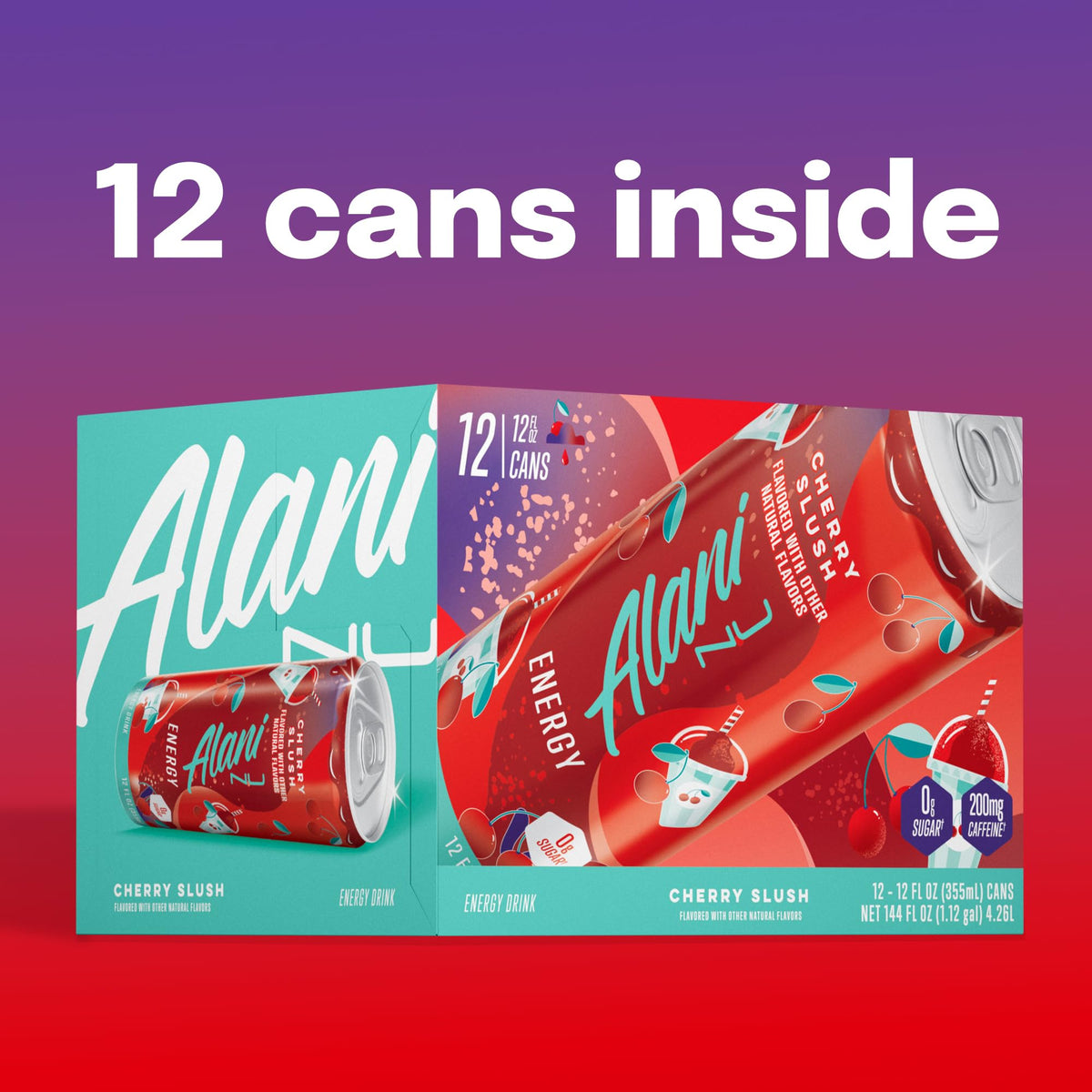 Alani Nu Cherry Slush energizing shot ideal for studying or commuting.