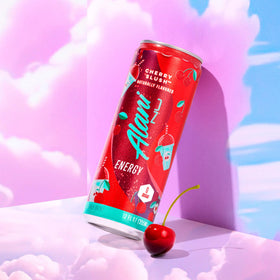 Alani Nu Cherry Slush flavor banner emphasizing bold notes