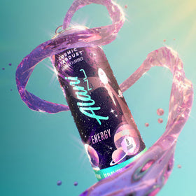 Alani Nu Cosmic Stardust can close-up showcases refreshing sparkle.