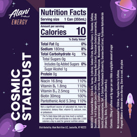 Alani Nu Cosmic Stardust 24-pack box shown, ideal for daily energy on the go.