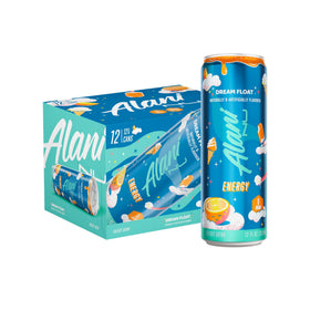 Alani Nu Dream Float can front view highlighting zero-sugar energy.