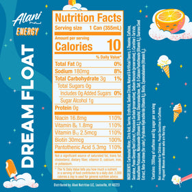 Alani Nu DREAM FLOAT can on table ready for a quick pick-me-up