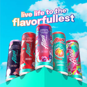Alani Nu Hawaiian Shaved Ice fridge-ready visual implies cold ready-to-drink refreshment