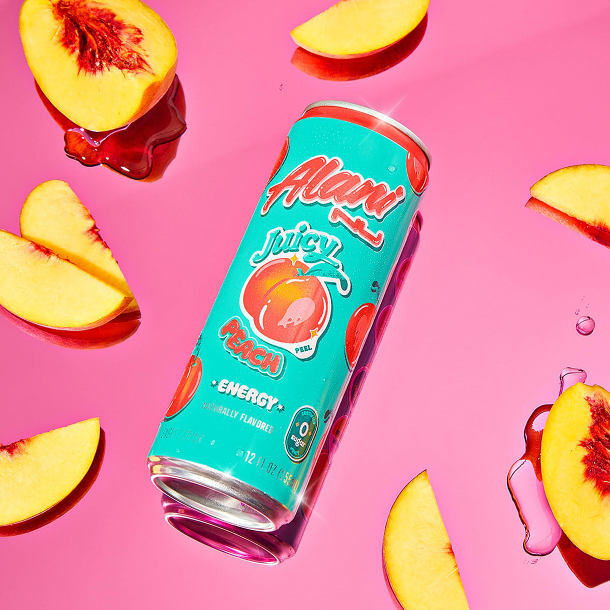 Alani Nu Juicy Peach ingredients panel notes biotin and B vitamins