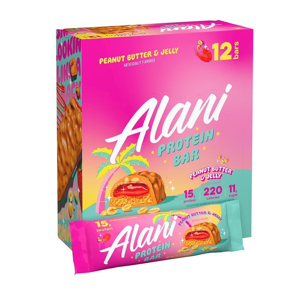 Alani Nu protein bar nutrition label highlighting 16g protein.