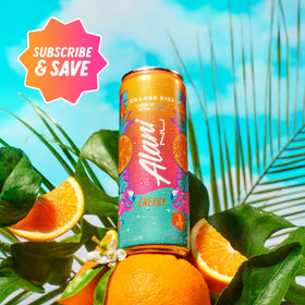 Alani Nu Orange Kiss nutrition label closeup confirms caffeine and calories details.