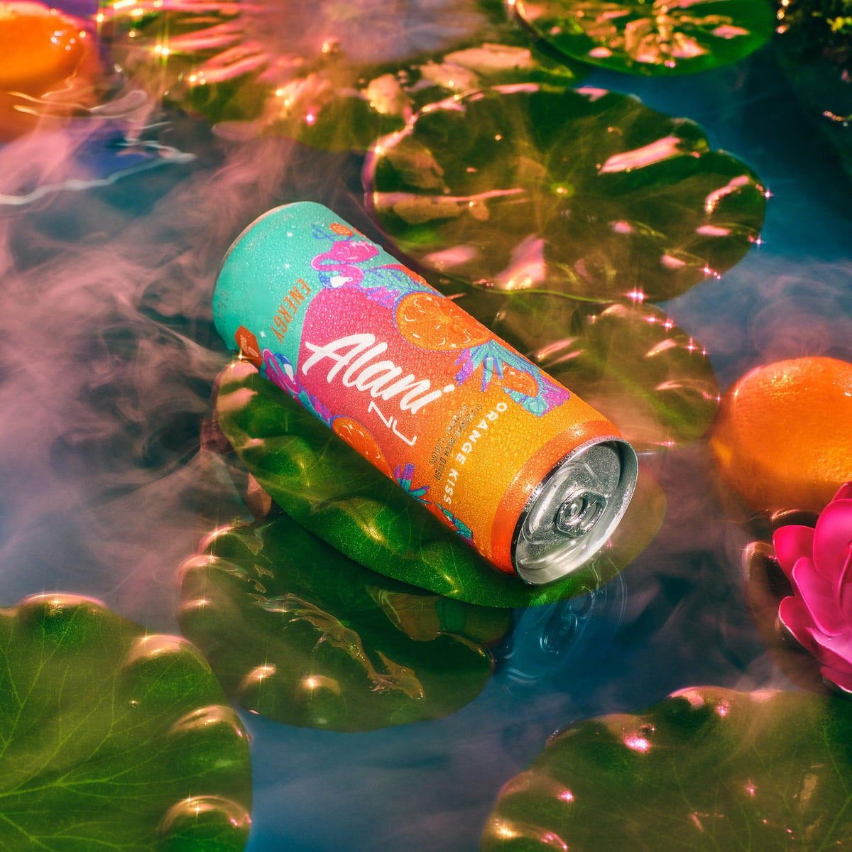 Alani Nu ORANGE KISS taste sip suggests bright citrus flavor with zero sugar.