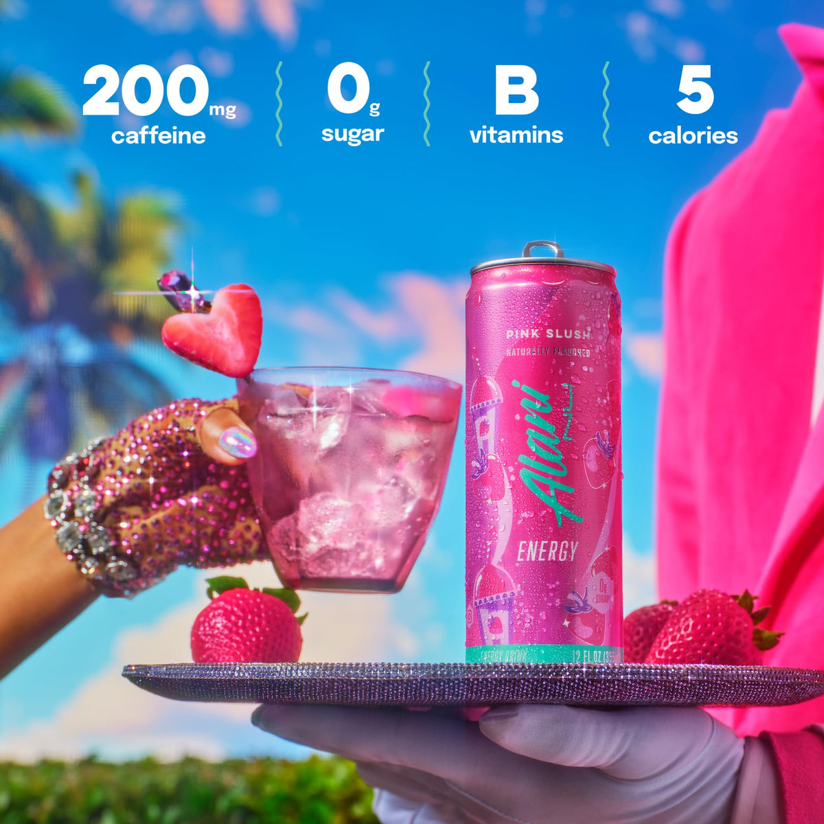 Alani Nu Pink Slush 12-pack displayed for convenient on-the-go energy.