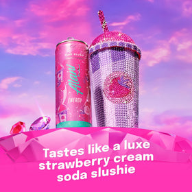 Alani Nu Pink Slush 24-pack display emphasizes value and convenience