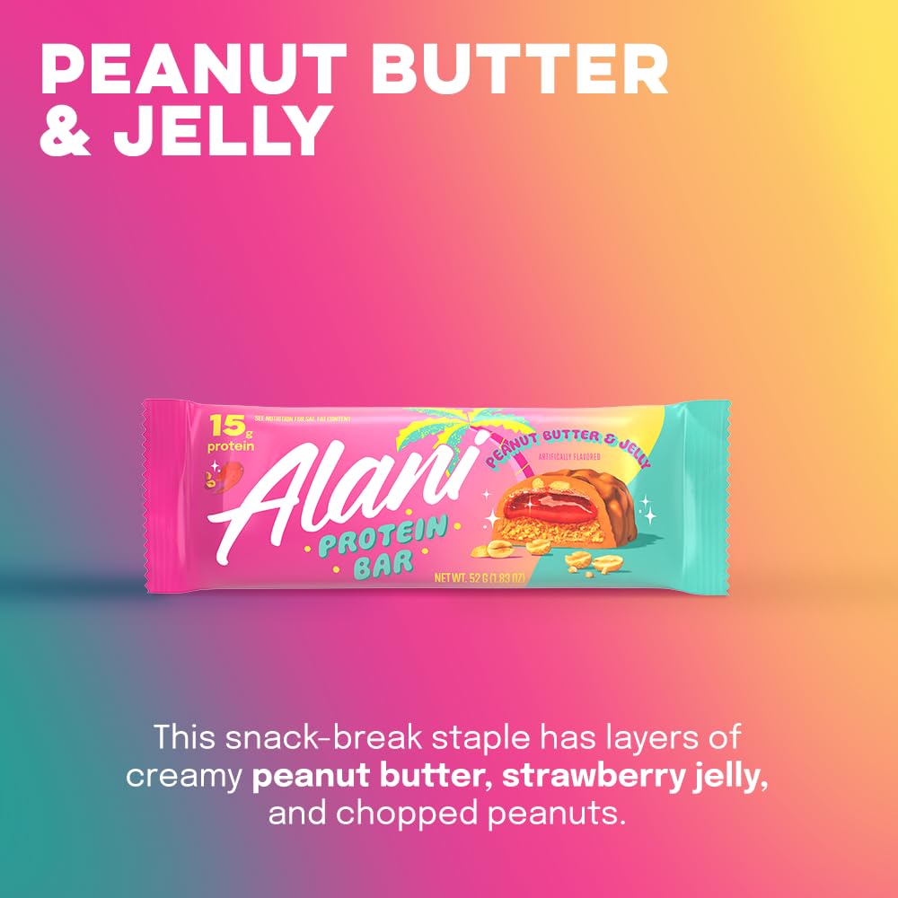 Alani Nu protein bars in a gym bag ready for pre- or post-workout fueling.