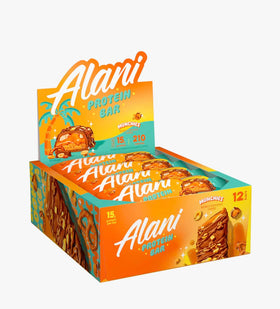 Alani Nu Protein MUNCHIES bar unwrapped, convenient on-the-go protein