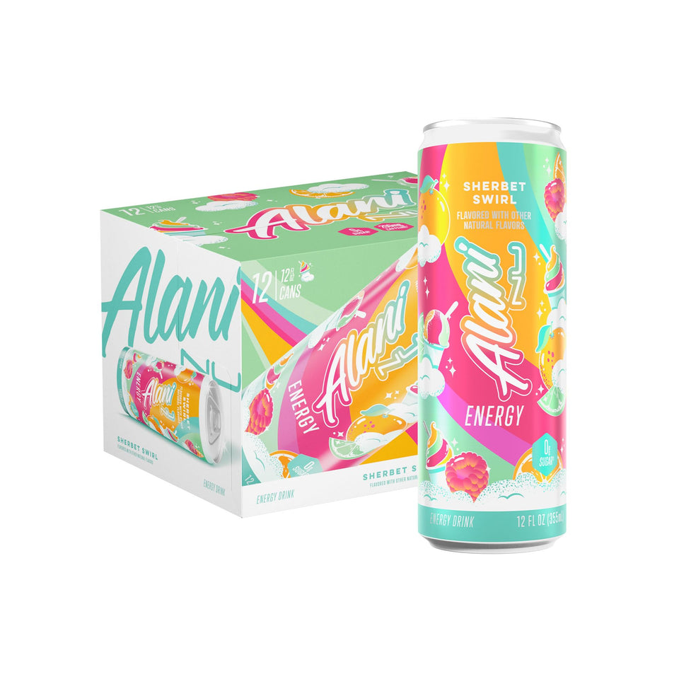 Alani Nu Sherbet Swirl can—refreshing energy boost for busy days