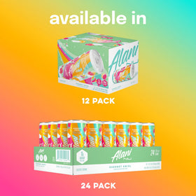 Alani Nu Sherbet Swirl fridge display, a vibrant energy option in the cooler.
