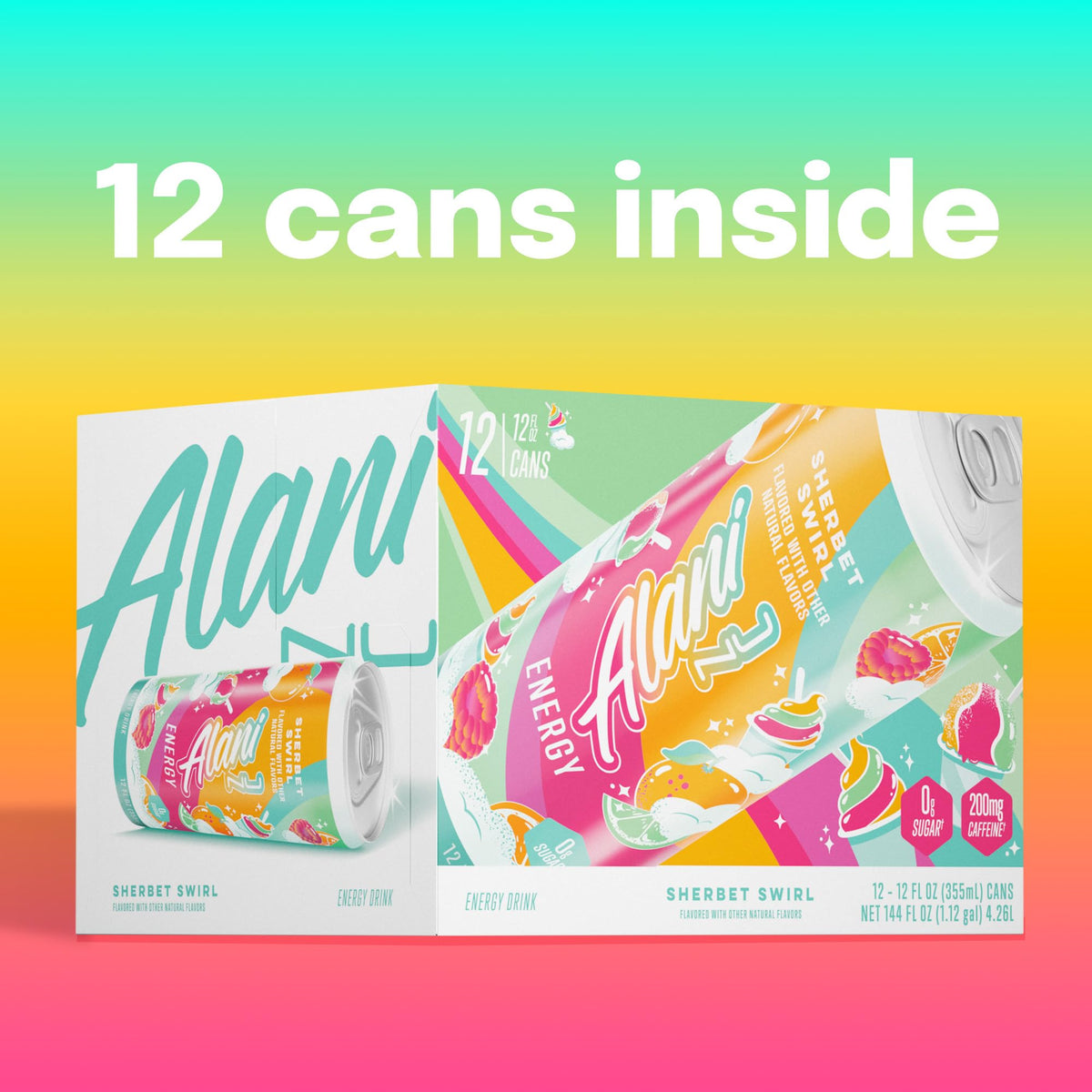 Alani Nu Sherbet Swirl ice cold serve—invigorating, chilly moment