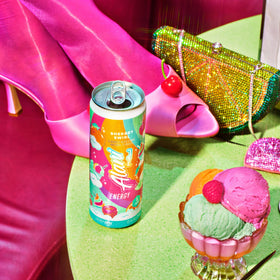 Alani Nu Sherbet Swirl label detail—transparent ingredients and caffeine shown