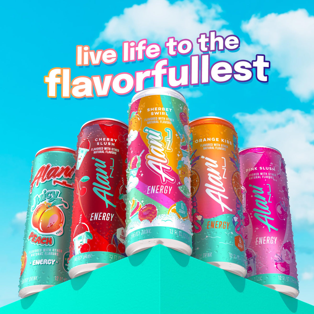 Alani Nu Sherbet Swirl shelf display, inviting variety and flavor exploration.