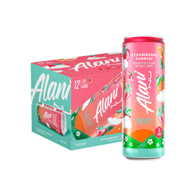 Alani Nu Strawberry Sunrise bottle front highlighting energy-ready design