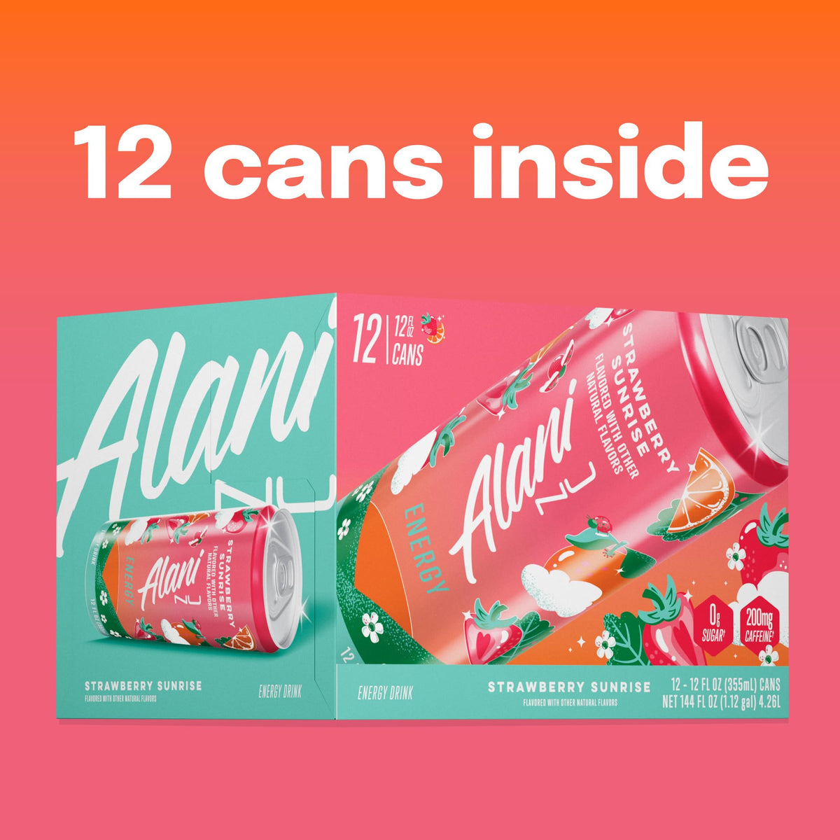 Alani Nu Strawberry Sunrise fruit slice hints at fruity aroma and flavor