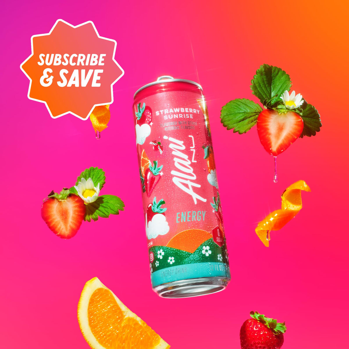 Alani Nu Strawberry Sunrise vegan-glutenfree icons imply inclusive wellness options