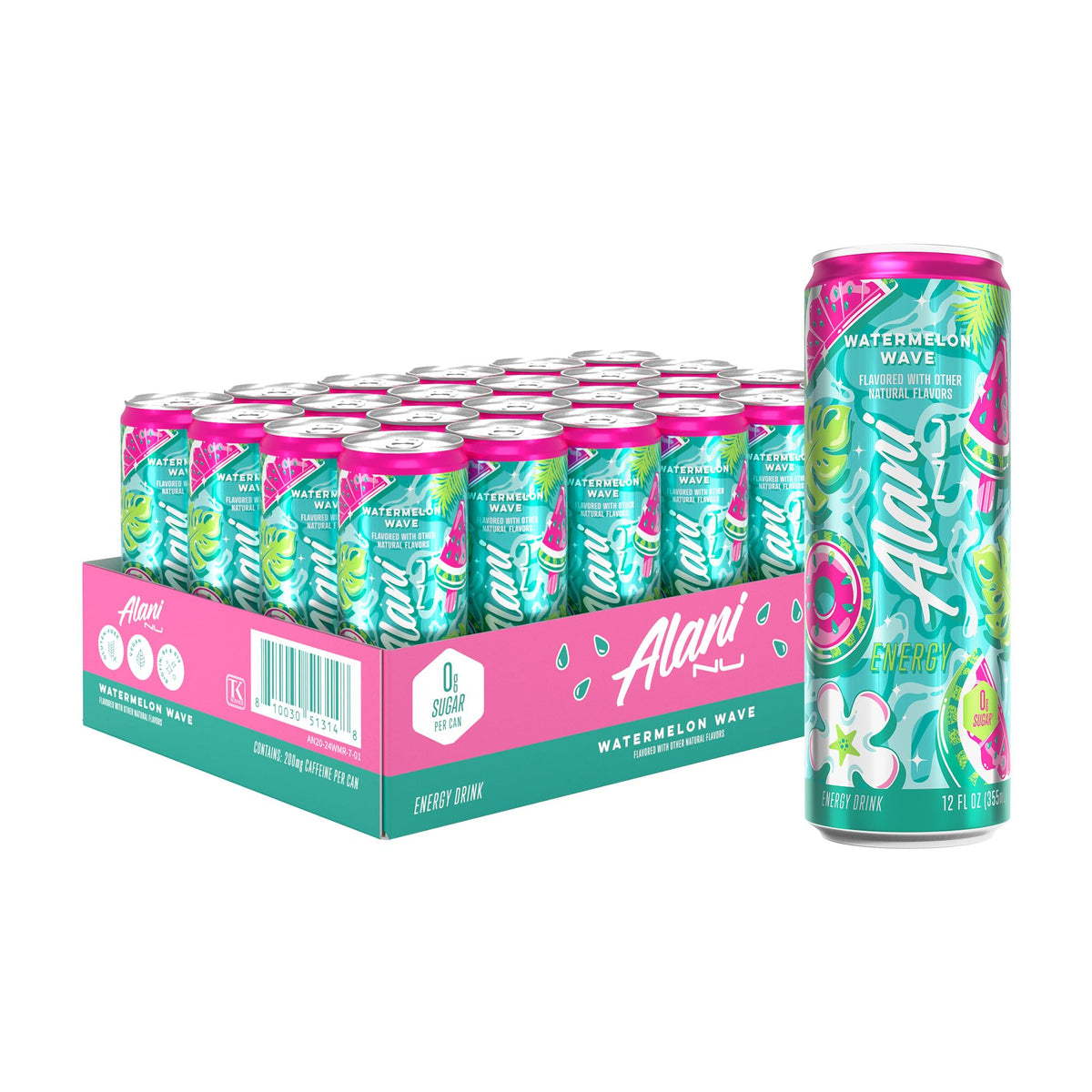 Alani Nu Watermelon Wave front can for a quick energy boost