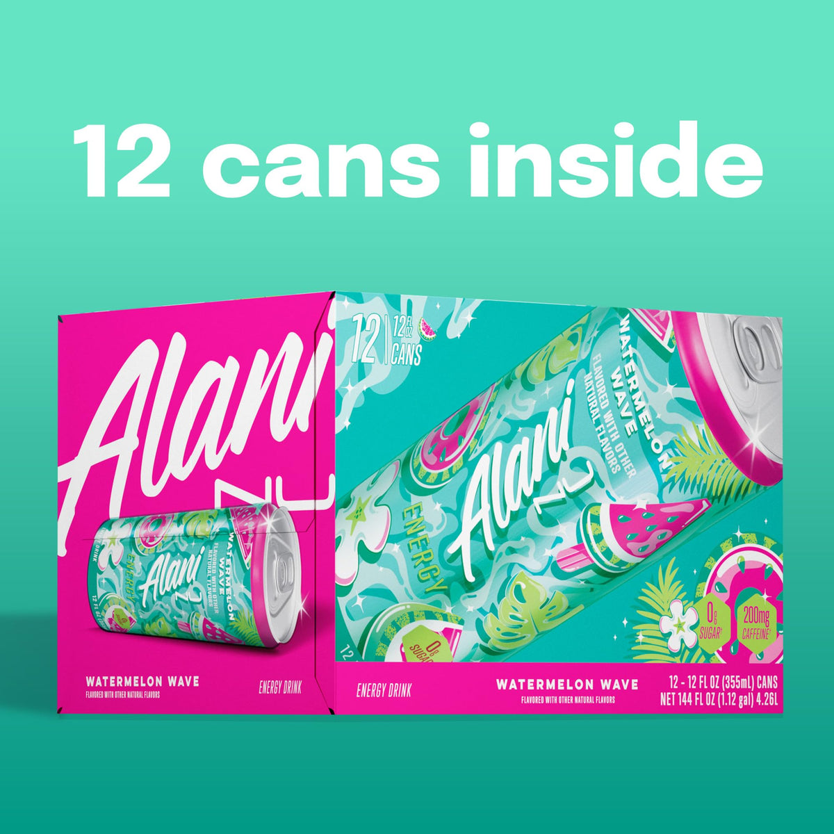 Serving glass with Alani Nu Watermelon Wave for a refreshing sip