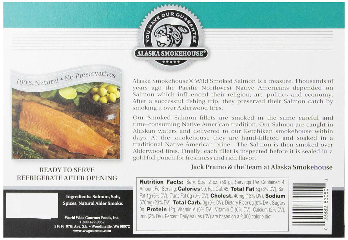 Alaska Smokehouse Jumbo smoked salmon 3-count gift box, premium gifting option for seafood lovers.