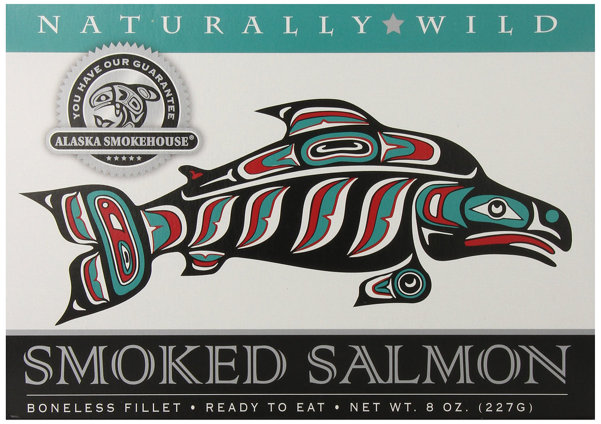 Alaska Smokehouse smoked salmon fillet 8oz, ideal for entertaining and appetizers.