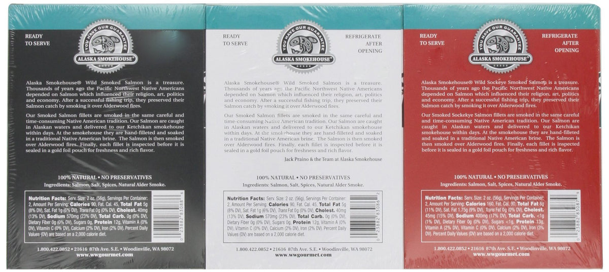 Alaska Smokehouse smoked salmon fillets, ideal for appetizers and quick meals.