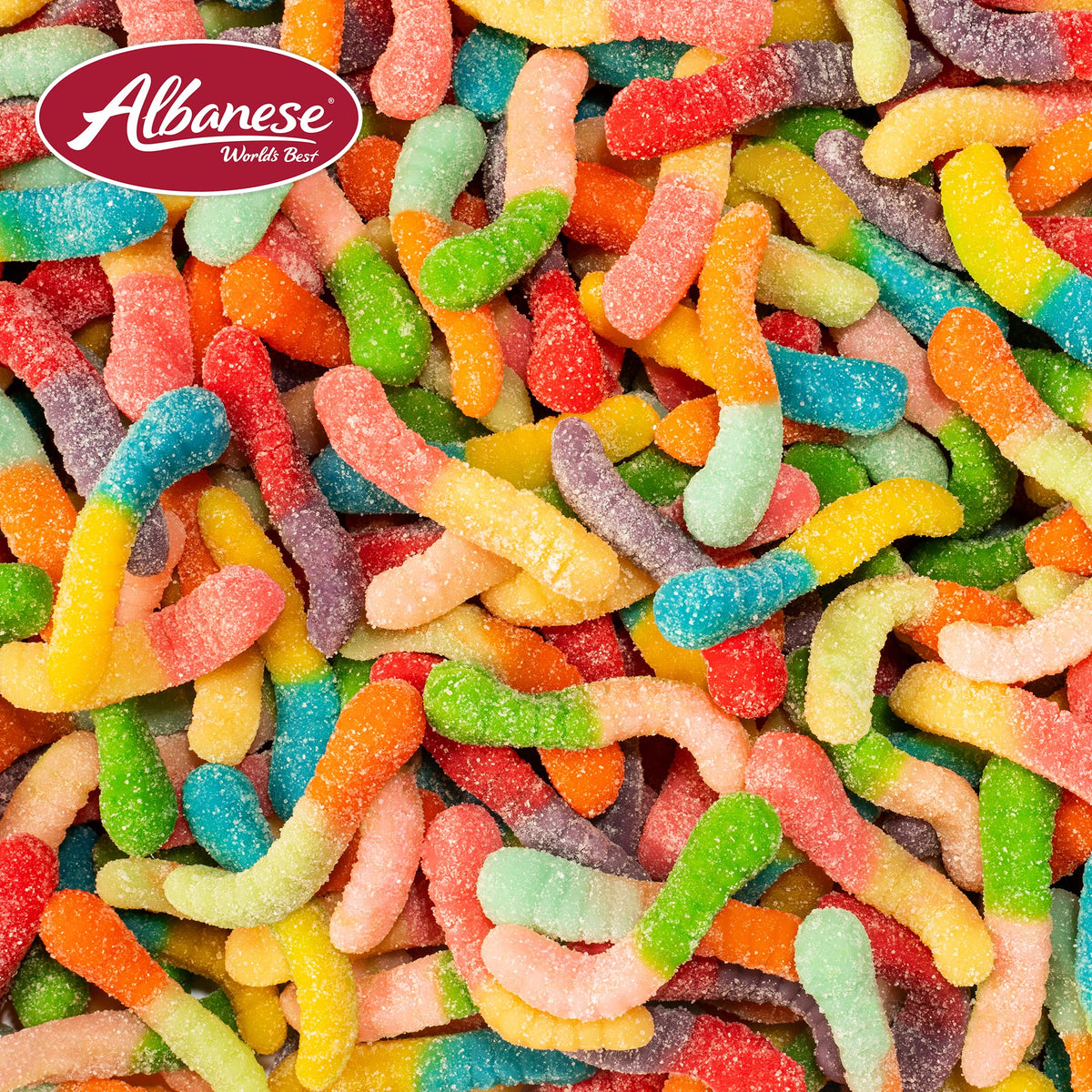Albanese allergen-friendly, gluten-free, fat-free gummies emphasized for safer snacking.