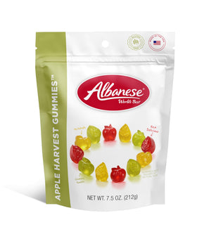 Albanese Apple Harvest Gummies showcase orchard colors for autumn flavor exploration.