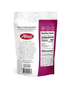 Albanese Berry Flavored Gummi Bears family-friendly snack at home.
