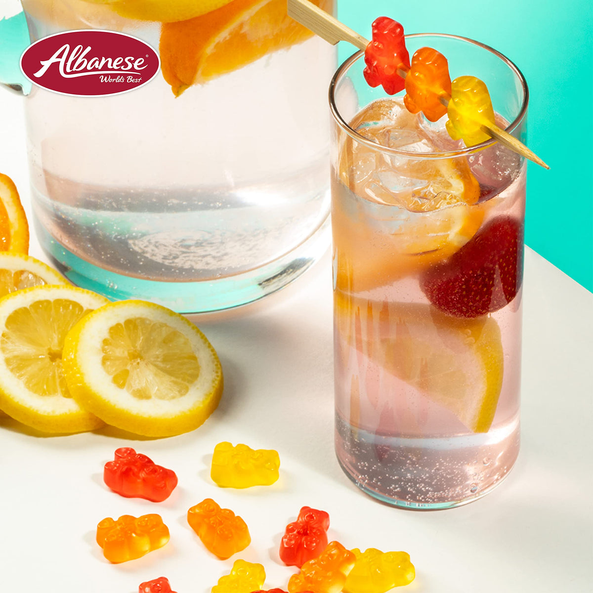 Bulk 5-pound Albanese gummy bears pack ready for parties or office snacks.